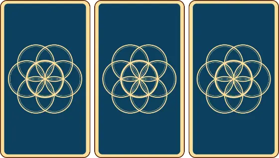 Three-card spread layout
